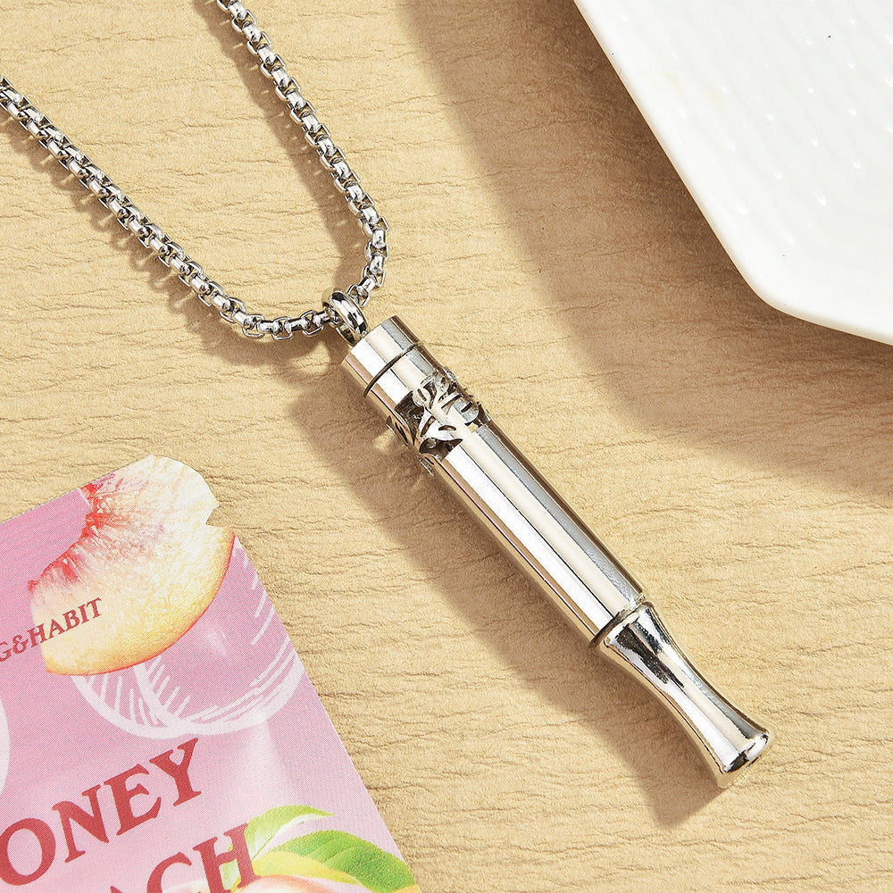 Teeth Leaf Pattern Meditation Breathing Decompression Portable Pure Plant Essential Necklaces