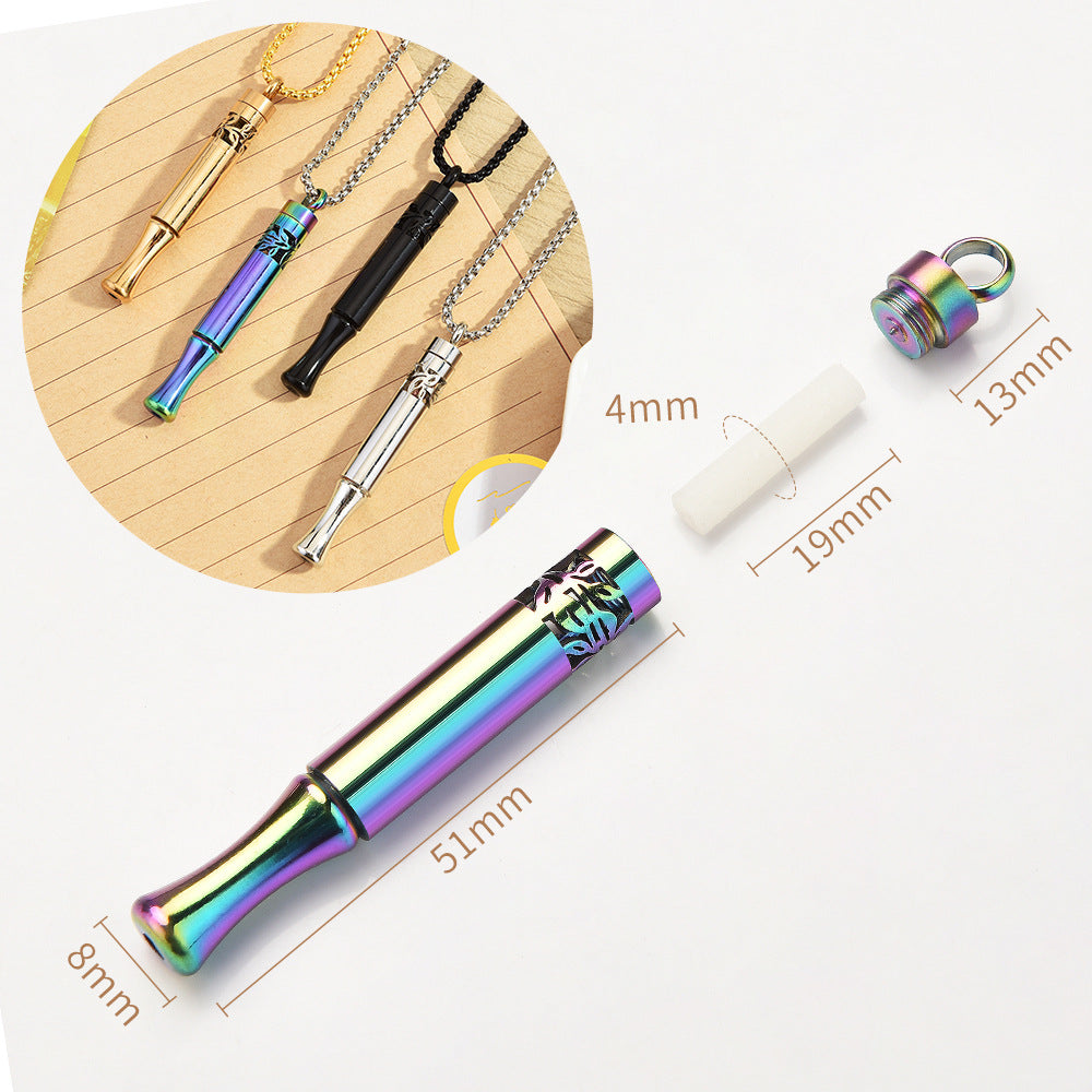 Teeth Leaf Pattern Meditation Breathing Decompression Portable Pure Plant Essential Necklaces
