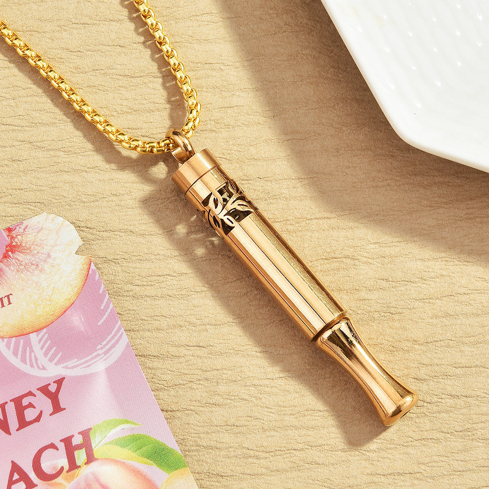 Teeth Leaf Pattern Meditation Breathing Decompression Portable Pure Plant Essential Necklaces