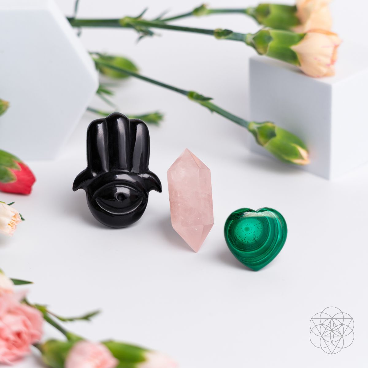 Hamsa Hand Aromatherapy Crystal Car Kit – Safe Travels