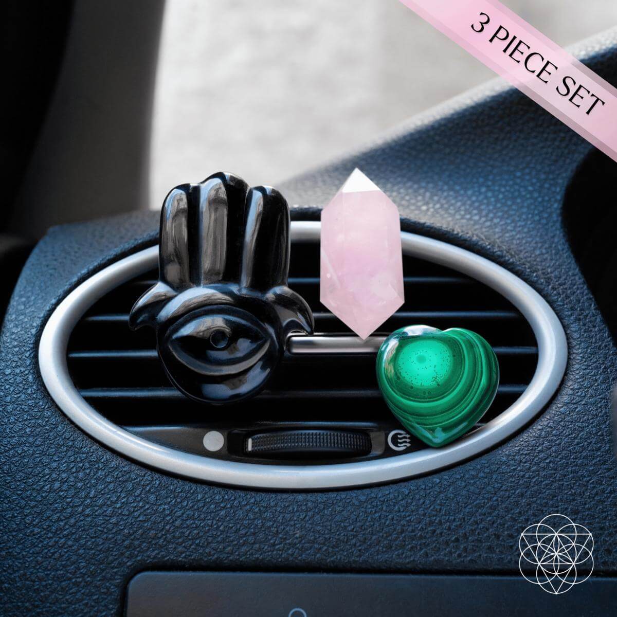 Hamsa Hand Aromatherapy Crystal Car Kit – Safe Travels