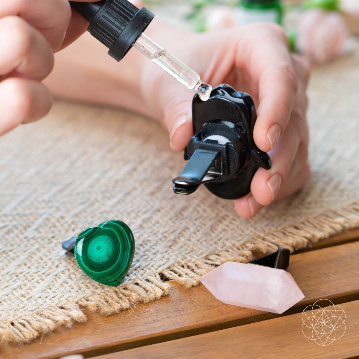 Hamsa Hand Aromatherapy Crystal Car Kit – Safe Travels