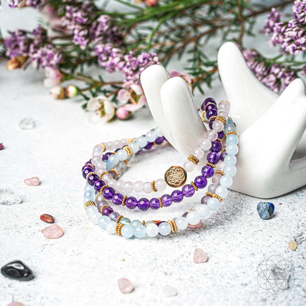 Anxiety-Free Crystal Bracelet Set of 4 – Soothing Calm